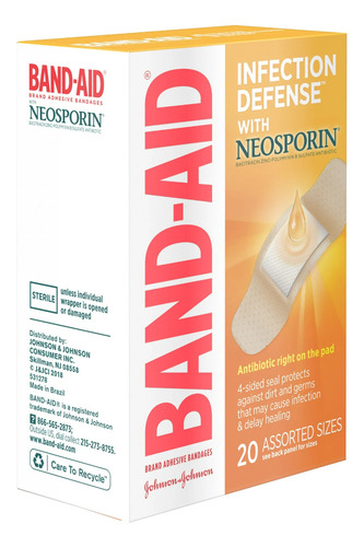 Band Aid Neosporin C/ 20 Unid Cicatrizante C/ Antibiotico