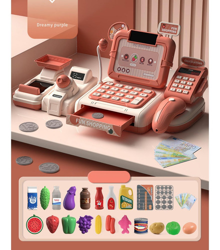 Simulación Supermercado Para Niños Tienda Juguetes Naranja