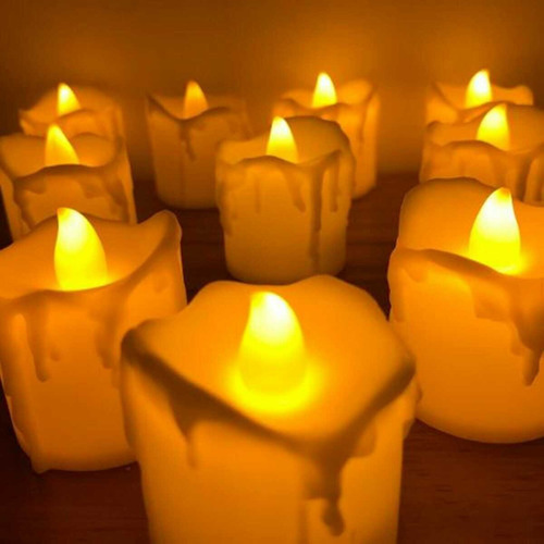 Vela Navideña Led Llama Titilante Caja X 24