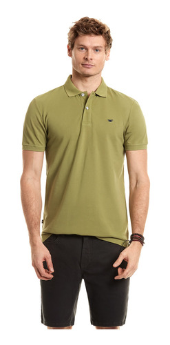 Polera Hombre Polo Básica Verde Musgo Ferouch Ss23