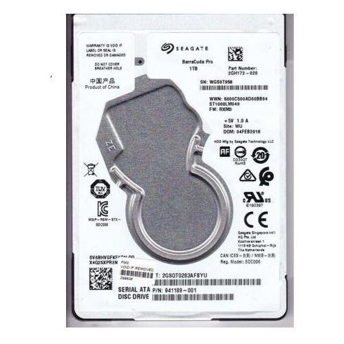 Imagen 1 de 4 de Disco Duro Notebook 1 Tb S-ata 3 7200 Rpm
