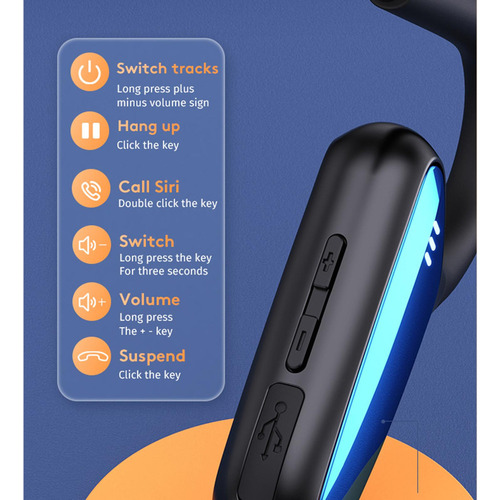 L Auriculares Inalámbricos De Conducción Ósea Azules