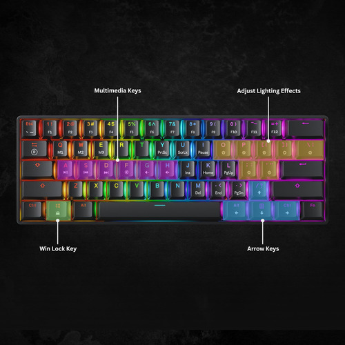Teclado Mecánico Para Juegos Gk61 61 Teclas Rgb Gateron Opti