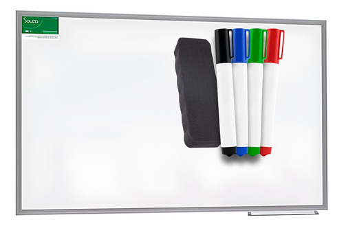 Lousa Quadro Branco Grande 120x90cm Para Escritorio Sala De Aula Com 4 Canetas Mais Apagador