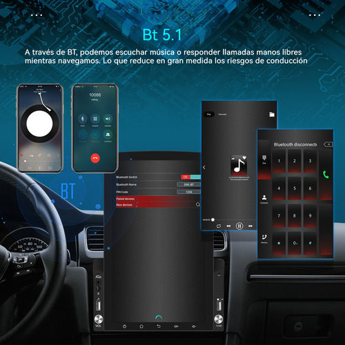 Zk Pantalla Vertical Estéreo Para Coche 2din 7 Base Android
