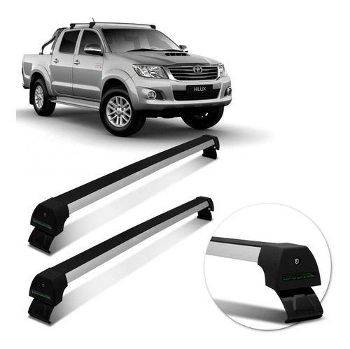 Rack Teto Travessa Long Life Sport Hilux Cabine Dupla Prata