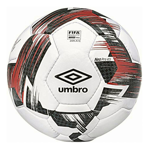 Umbro Neo Pro Balón De Fútbol, Talla 5, Blanco/negro/rojo