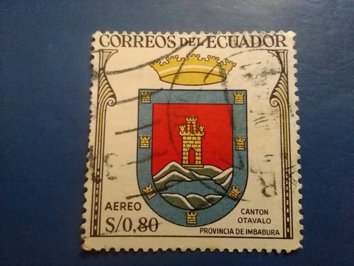 Estampilla Sello Postal Aéreo Antiguo Del Ecuador Año 1960