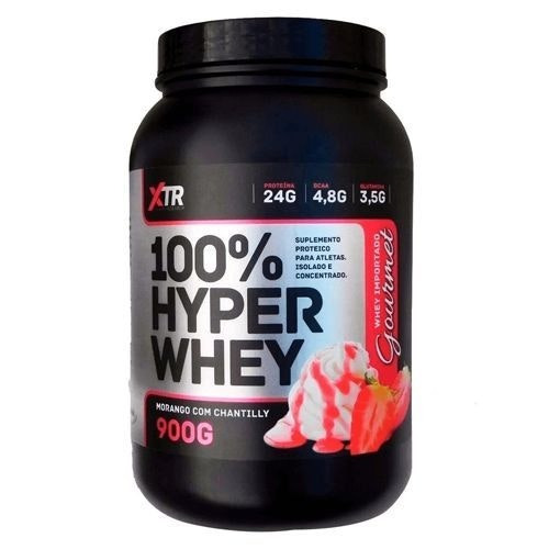 100% Hyper Whey 900g Morango Com Chantilly