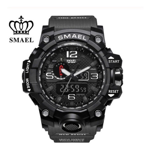 Relógio Militar Smael Analógico Shock Modelo 1545 Preto