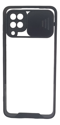 Estuche Transparente Proteccióncámara Para Samsung A12 Negro