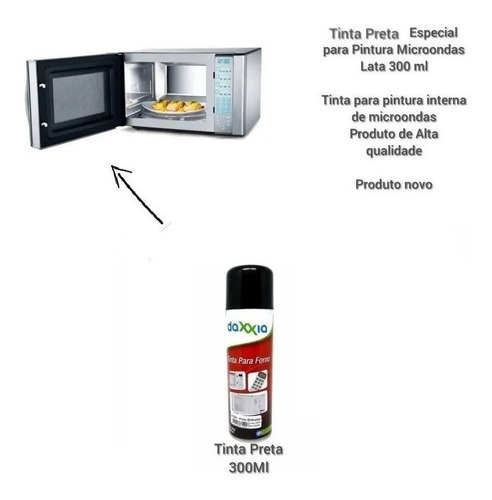 Imagem 3 de 8 de Tinta Preta Alta Temperatura Para Pintar Forno Microondas