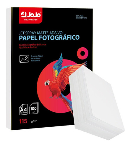 Papel Foto Matte Adesivo À Prova D'água A4 115g 500 Folhas 