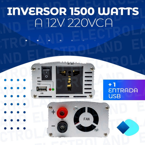 Imagen 3 de 10 de Inversor De Corriente Conversor 1500w 12v - 220v Dc A Ac