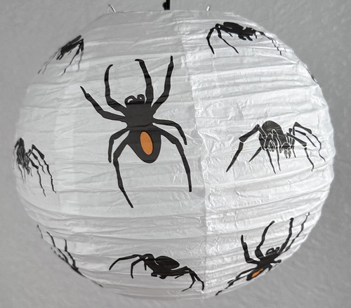 Luminária De Papel Halloween Aranha Un
