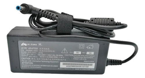 Adaptador Compatible Con Hp Punta Azul 19.5v-3.3a