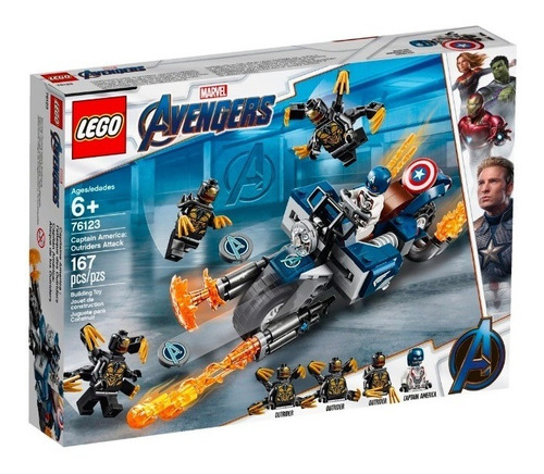 Set de construcción Lego Avengers Captain America: outriders attack 167 piezas  en  caja