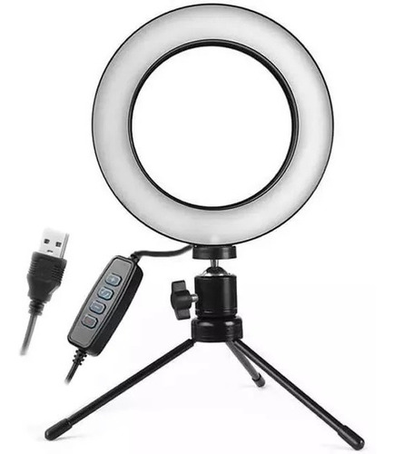 Iluminador De Led Com Tripe Ring Light Usb 16cm 3500k 5500k 