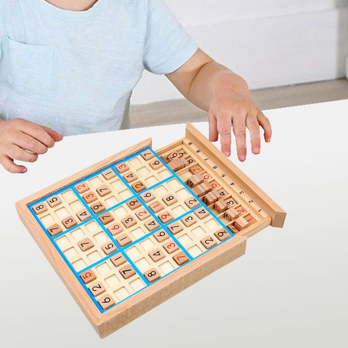 Juego De Sudoku De Madera, Juguete De Aprendizaje Con Azul