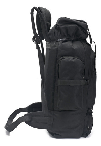 Mochila Camping Mochilero Trekking 70 Litros Wanderlust Negra Acolchada