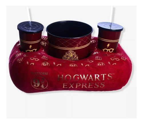 Almofada Pipoca Hogwarts Balde+copos - Harry Potter Original