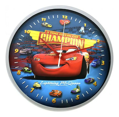 Reloj Rayo Mcqueen Cars Cuarto Pared Infantil Disney Pixar