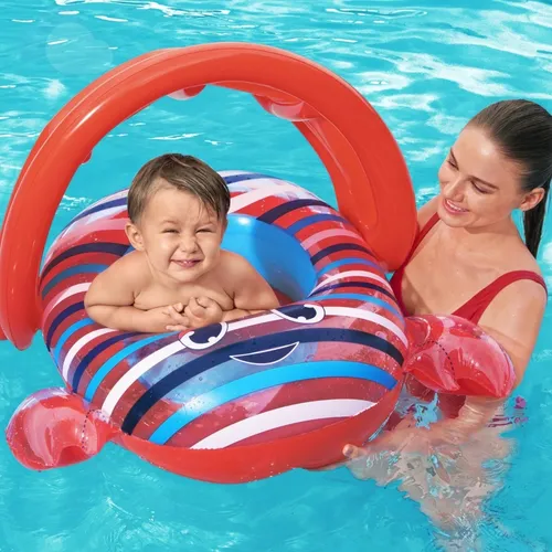 Asiento Cangrejo Flotador Con Techo Bestway 86x66 Cm