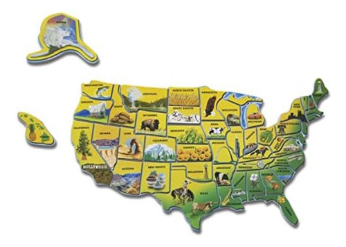 Melissa & Doug Rompecabezas De Madera Con Mapa De Ee. Uu. 4