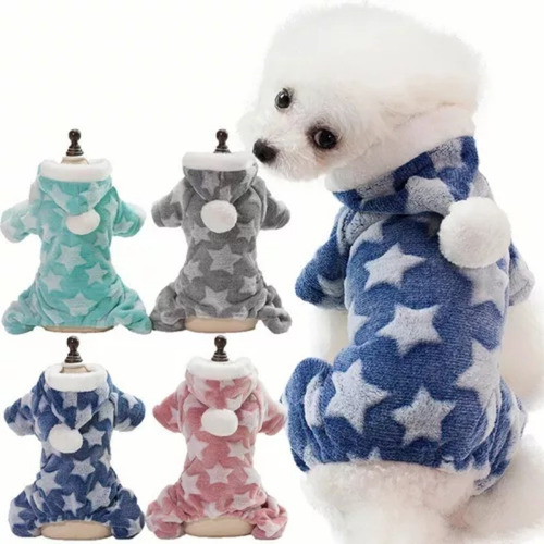 // Pijama Calientita Con Pants Y Gorro For Perros Pequeños