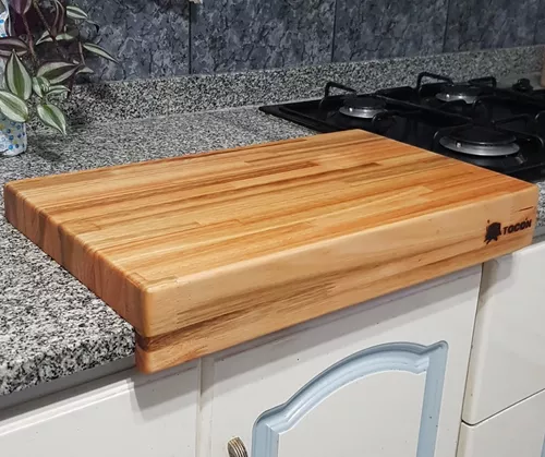 Tabla Picar Madera Con Tope Cocina Asado Corte Picadas 30mm