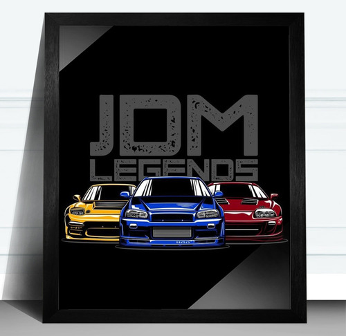 Cuadros Autos Japoneses Jdm Legends Modelo 2 30x40 Cm Negro