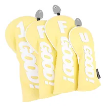Comprar 4x Fundas Para Cabezas De Golf De Madera, Fundas Amarillo