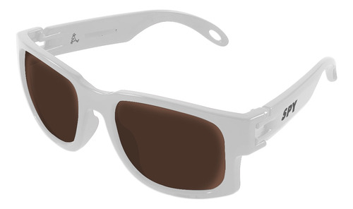 Óculos De Sol Spy 66 - Rtc Polarizado Armação Branco Lente Marrom Sem Espelho Polarizada