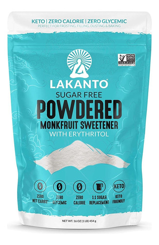Edulcorante Lakanto Powdered en polvo sin TACC bolsa 454 g