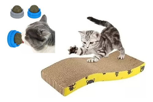 Rascador Para Gatos De Cartón Corrugado+hierba Gatera Catnip