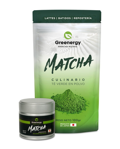 Imagen 1 de 5 de Greenergy Matcha | Ceremonial (30 Gr.) + Culinario (100 Gr.)