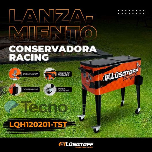 Conservadora Racing 80 L Lusqtoff Acero Inoxidable C/ Ruedas