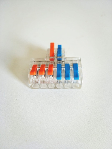 Imagem 7 de 8 de 5 Conector Emenda Derivação 2x6 Fio Alavanca Tipo Wago Df42