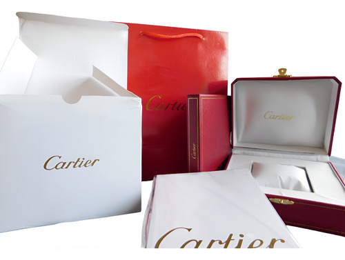 #cartier Caixa Compl P/ Relógio C/ Estojo Manual Certificado Vinho