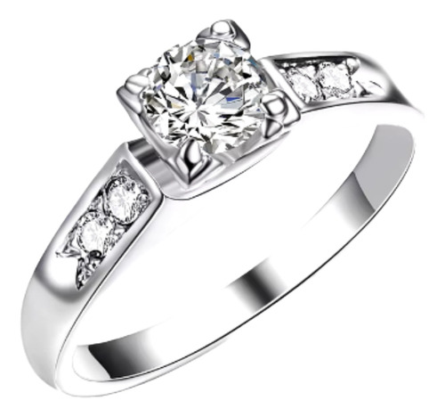Anillo Compromiso Solitario Pe 925 Talla 9