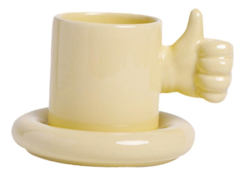 New,. Taza De Café, Taza De Postre, Mango Con Pulgares Hacia
