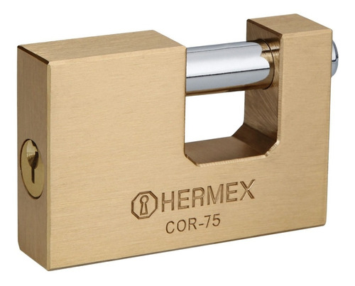 Candado Seguridad Anti Palanca Bronce 76mm Hermex Cor-75
