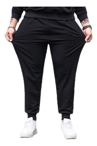 Pantalones Holgados Coreanos Casuales Negros De Talla Grande