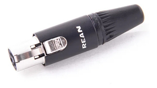 Conector Mini Rean Xlr Femea Rosca 3 Polos Rt3fc-b