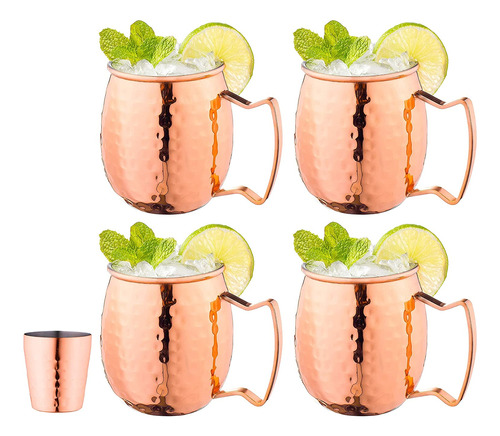 Moscow Mule Tazas De Cobre Con Asas Paquete De 4 Juego ...