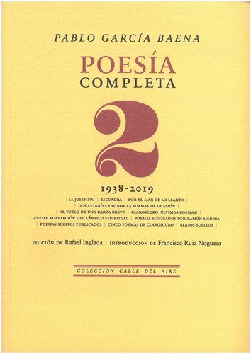 Poesia Completa, 2, De Pablo Garcia Baena. Ucopress, Editorial Universidad De Cordoba, Tapa Blanda En Español