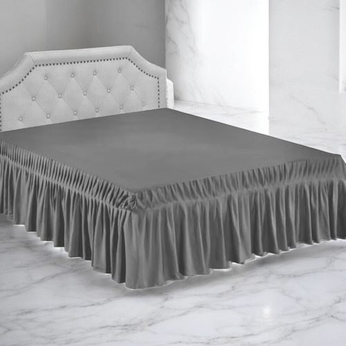 Faldón Para Cama 1.5 Plazas Elasticados Unicolor Poliéster