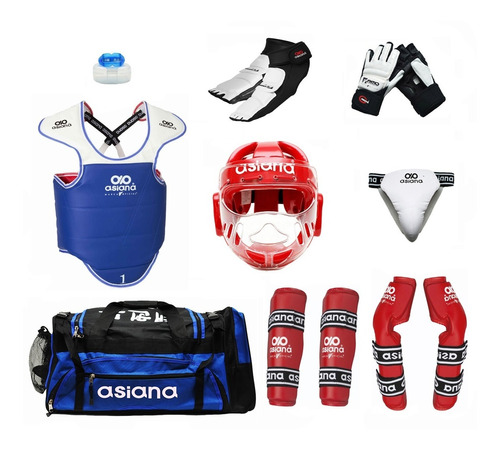 Ithaca Store Asiana Paquete Casco C/mica C/maleta Taekwondo