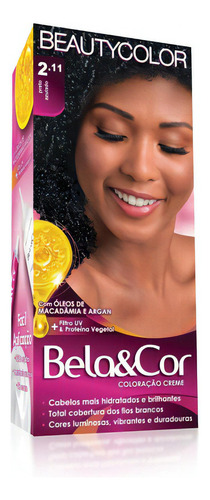 Coloração Kit Bela&cor Todas As Cores - Tinta Para Cabelo Tom 2.11 preto azulado