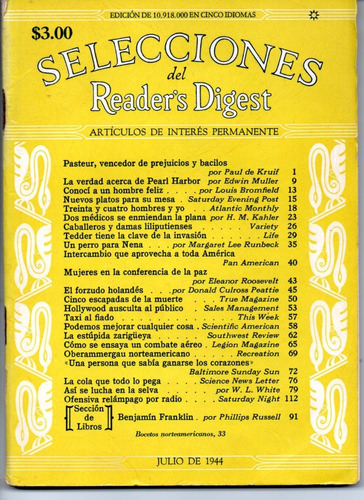 Selecciones Del Reader´s Digest Nº44 Julio 1944